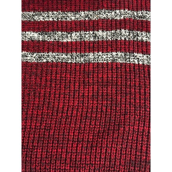 Vintage Knights Of Round Table Acrylic‎ Striped Sweater Bulky Knit Weave Large L - Picture 14 of 16